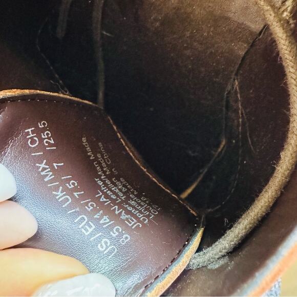 MENS KENNETH COLE Dark Brown Mahogany Leather Derby Oxford Lace Up Shoes 8.5 main image 5